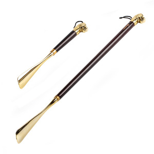 包邮黄铜鞋拔子包邮精品黄铜鞋抽 实木超长鞋拔子穿鞋器提鞋器