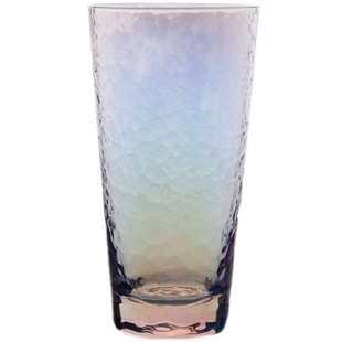 彩虹水杯渐变色七彩玻璃杯子果汁杯日本网红离子镀水晶玻璃杯装饰