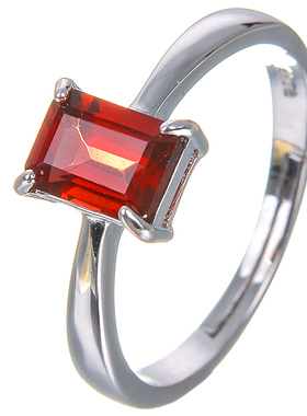 全新纯银特价包邮石榴石戒指