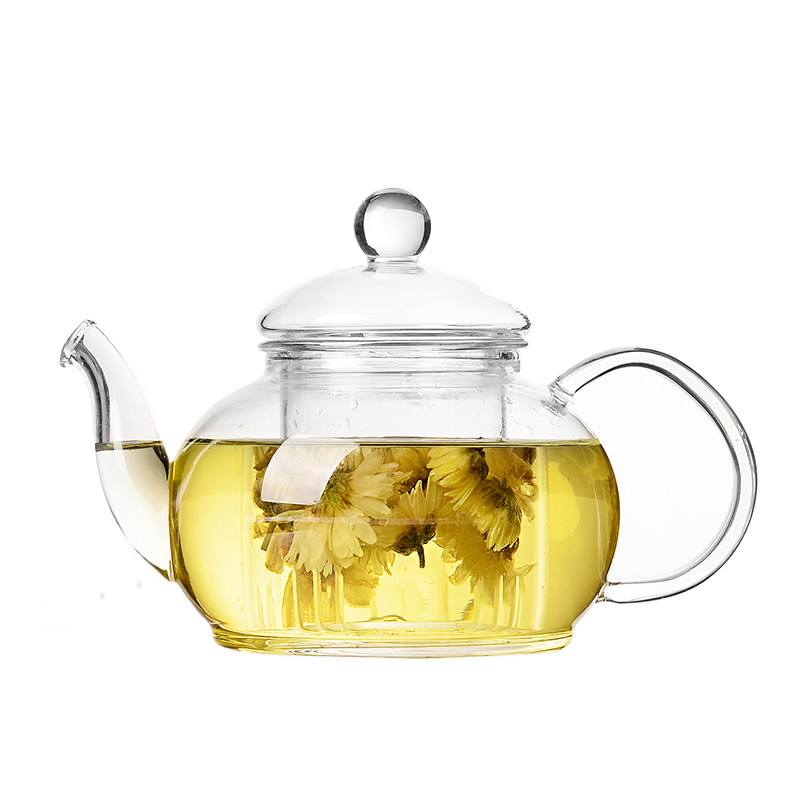 一屋窑耐热加厚玻璃清心花草茶壶FH-201/2/5带内胆明火加热煮茶壶