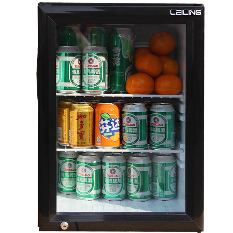 40L冷率吸收式酒店客房冰箱玻璃门迷你静音小冰柜冷藏透明保鲜柜