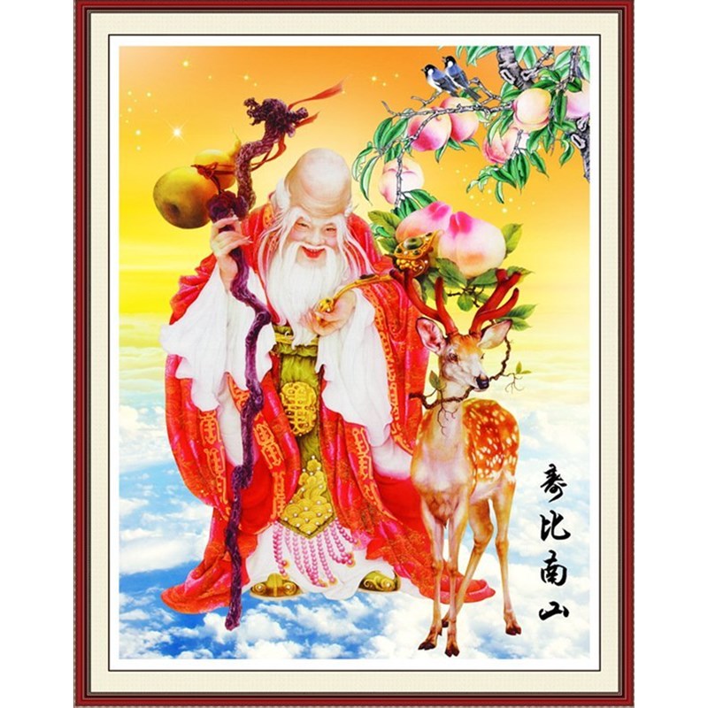 寿星老钻石绣新款贺寿图寿比南山