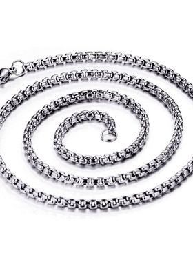 男士钛钢霸气项链韩版潮男黑色