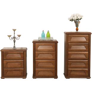 顺心家具实木斗柜胡桃楸木三斗柜现代中式卧室储物柜