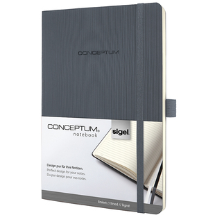 德国进口sigel CONCEPTUM黑色竖纹软封A5 B5 A4商务会议记录本笔记本子记事本横线方格内页办公礼品软面抄