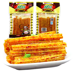 飞旺八宝里青丝辣条麻辣零食小吃湖南批发休闲食品8090怀旧味50包