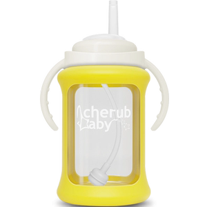 cherub baby儿童吸管杯宝宝玻璃饮水杯婴儿水杯学饮杯防漏240ml