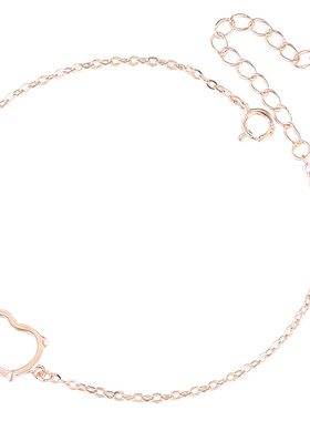 925纯银古法金手链托女碧玉空托