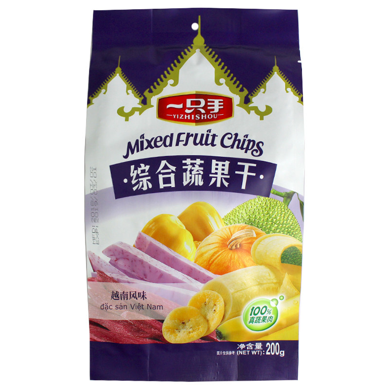 越南进口一只手综合蔬果干200g水果蔬干特产休闲零食小吃 3袋包邮