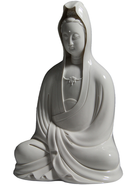 微美13寸禅意静坐中式抽象观音像