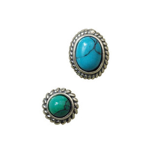 纯银绿松石男士耳钉轻奢高级感复古气质学生党艺术生蓝松石耳饰女