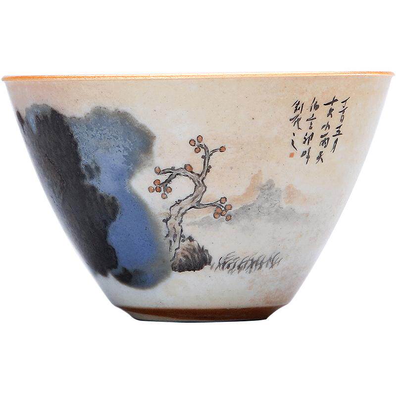 指间陶艺等于堂手绘风小芳柴烧杯