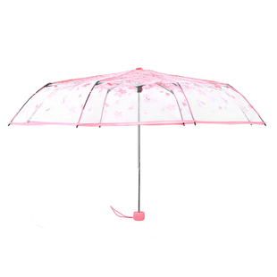 全自动收缩樱花透明小花雨伞高颜值韩国小清新森系文艺女神学生伞
