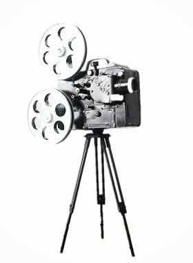 老式铁艺三脚架电影院橱窗放映机