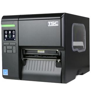 TSC工业型条码标签打印机自动剥离切割回卷MA3410P水洗唛二维码UPC亚银PET铜版纸合格证不干胶碳带300DPI