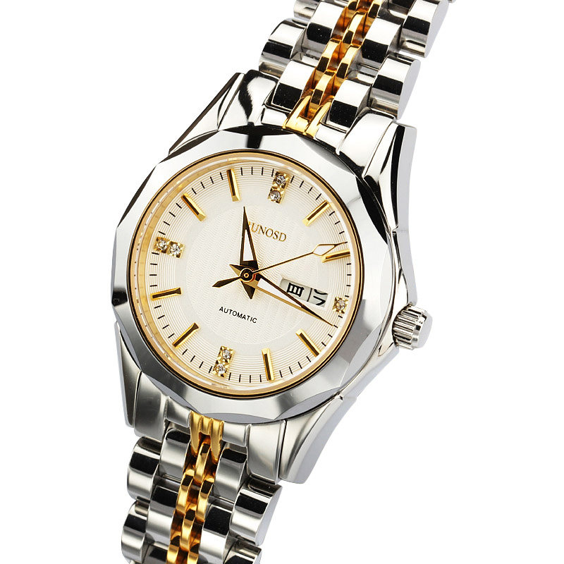 RUNOSD瑞士全精钢商务全自动时尚女士多功能机械表 防水手链腕表