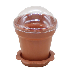 DIY烘培盆栽蛋糕杯木糠杯西点冰淇淋花盆慕斯杯带盖带铲 50套包