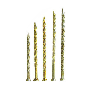 防松黄锌搓丝麻花钉托盘环纹钉螺纹圆钉地板钉龙骨钉铁钉木工钉子