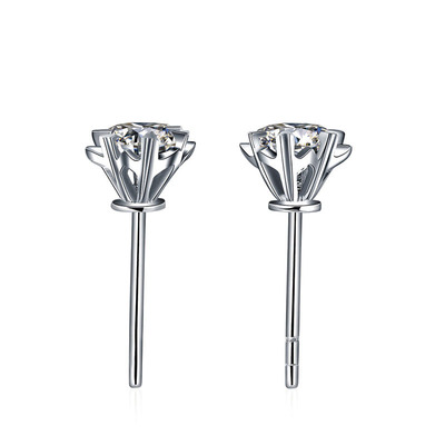 雪花耳钉铂金奢华风男单仿真钻