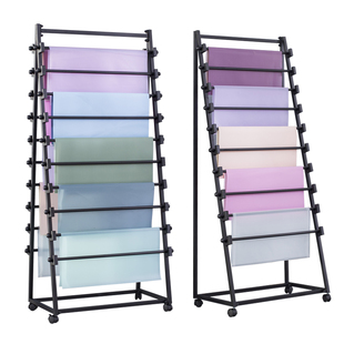 新款落地双面花店包装纸架面料毛巾架丝巾围巾展示架壁纸报纸架