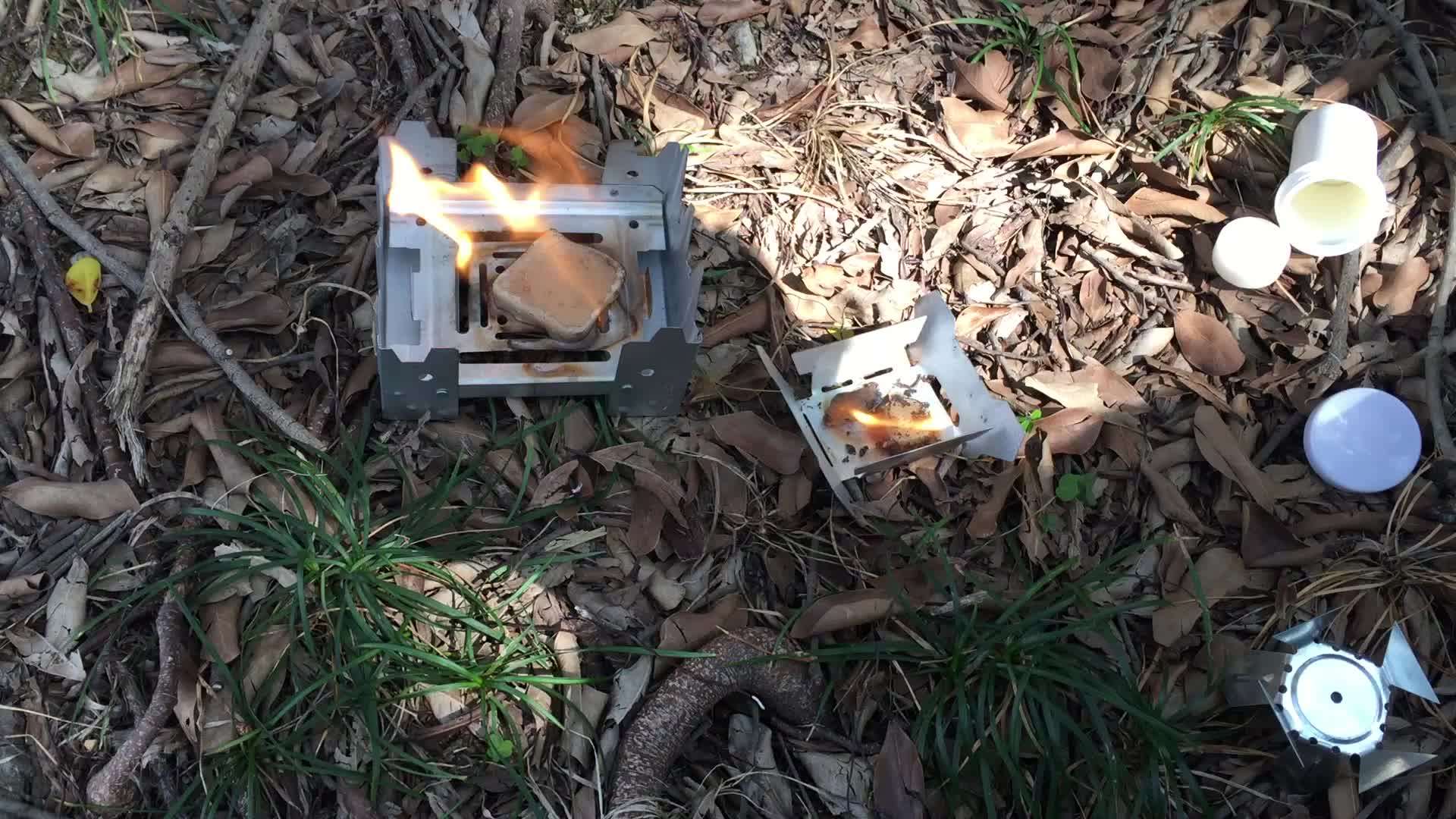 Hongqiang Pocket Camping Emergency Survival Stoves With 8 Solid Fuel