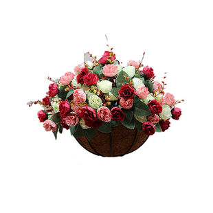 欧式墙壁挂花篮套装仿真花挂壁花卉挂墙壁花篮挂篮假花装饰花艺