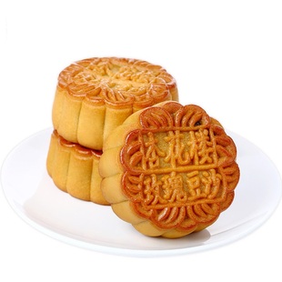 杏花楼豆沙月饼玫瑰细沙广式红豆上海老品牌糕点中秋散装100g*5个