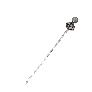 入梦S25纯银发簪子和田玉圆珠发饰复古宫廷中国风头饰礼品女盘发