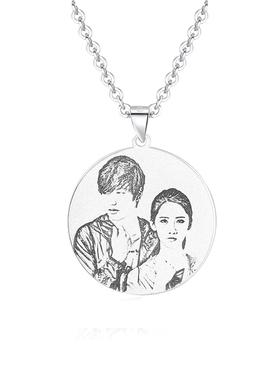 定制银项链名字刻字情侣生日礼物