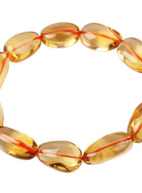 天然巴西橘黄不规则手链