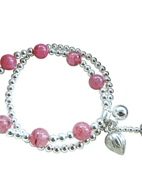 新款原创天然草莓晶女双层手链