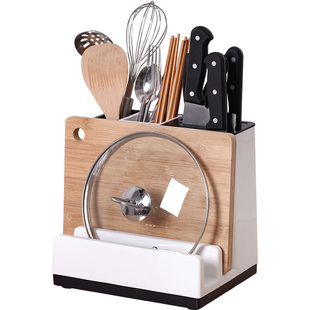 多功能刀架砧板一体厨房用品收纳置物架放菜板筷子锅盖刀具的盒子