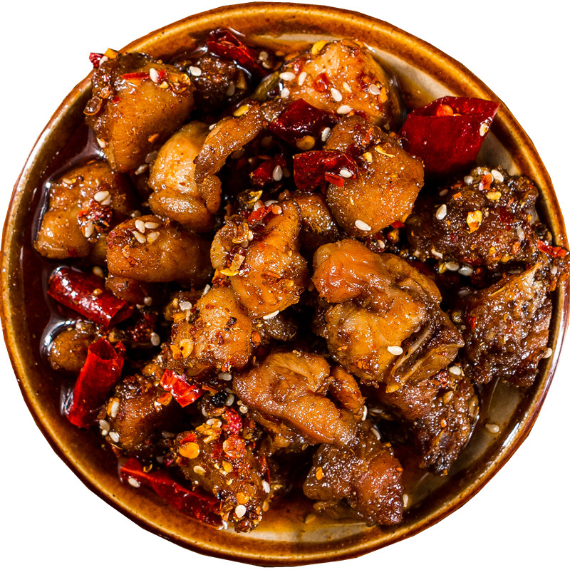 周家婆私房菜四川特产小吃零食熟食麻辣香辣兔丁兔肉干自贡冷吃兔