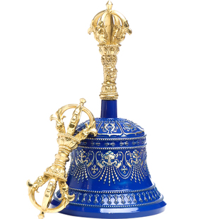 金刚杵摆件密宗黄铜五股八吉祥金刚杵金刚铃铛藏式用品供修手摇铃