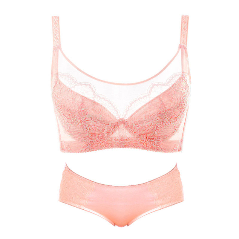 薄款丝内衣大码无钢圈文胸抹胸女士超薄款无海绵收副乳性感防走光