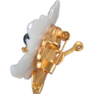 锦贝传说螺钿贝雕胸针贝壳铜渡24k金胸托贝壳胸针吊坠礼生日礼物