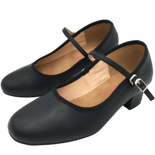 陈婷舞蹈鞋黑皮代表性鞋女民族舞新疆舞藏族舞鞋跟鞋真皮维族跟鞋