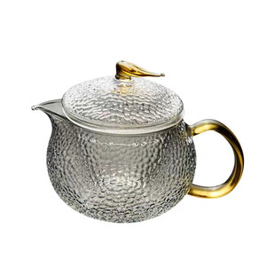 城府玻璃茶壶套装耐高温锤纹小茶壶玻璃家用耐热西施壶过滤泡茶壶