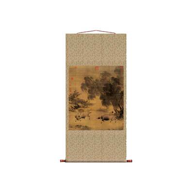 南宋李迪风雨牧归图仿古画古代名画真迹复制品挂轴卷轴国画山水画