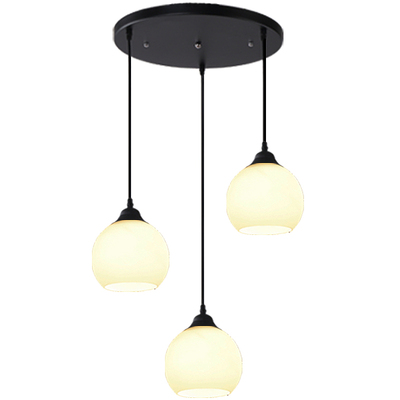 餐厅三头吊灯简约现代玻璃吊灯