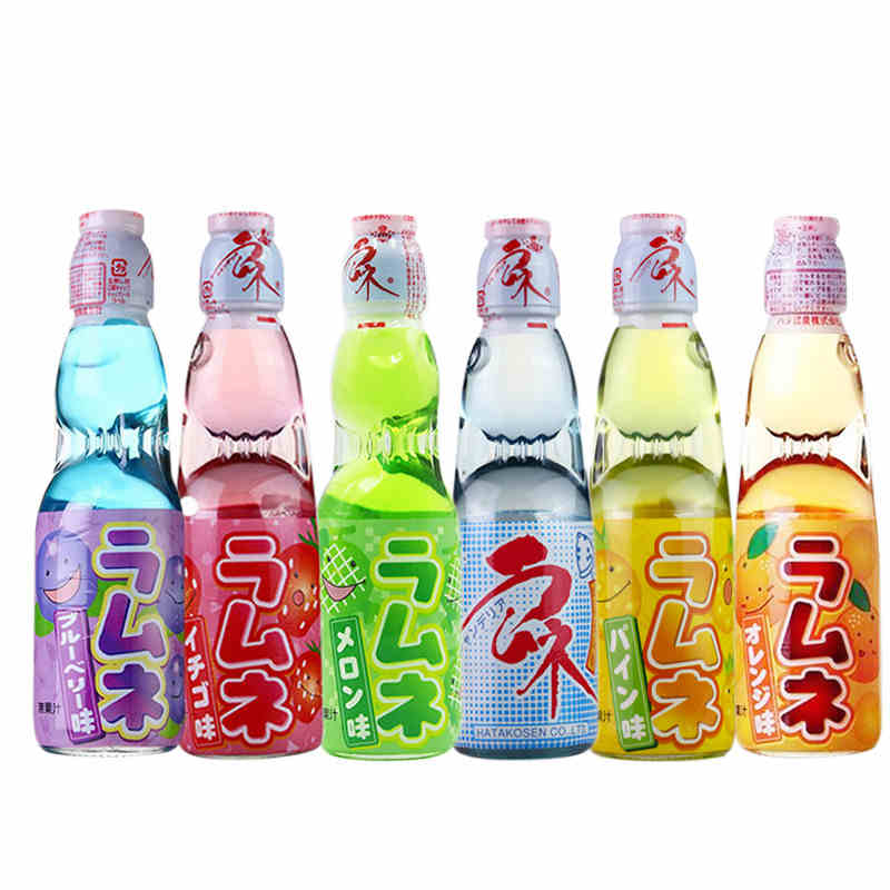 日本原装进口哈达波子汽水/哈塔弹珠汽水200ml*5瓶果味网红饮料_虎窝淘