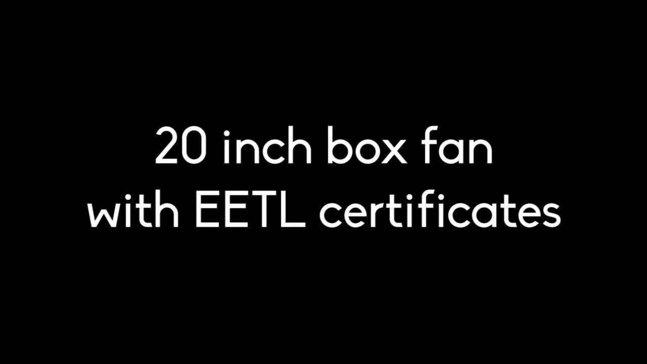 20 Inch Box Fan Three Setting Speeds Air Flow Metal Frame 20 Inch