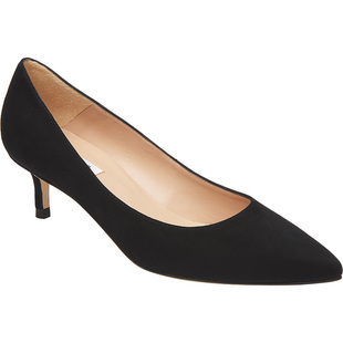 【经典】LK BENNETT英国黑色高跟鞋女低跟尖头绒面真皮单鞋通勤职