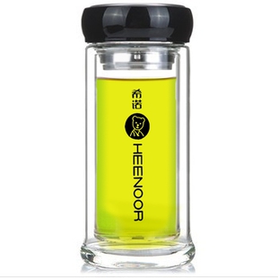 希诺单双层玻璃茶杯水晶杯子男加厚便携泡茶杯XN6701  6606  6721