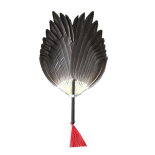 非遗高淳特产羽毛扇子乌木柄孕产妇诸葛孔明高档夏季手工