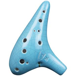 风雅陶笛 圆头加长十二中音C调12孔陶笛初学送教材 12孔ac陶笛