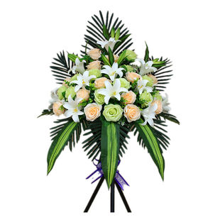 仿真花开业花篮三角架假花摆件花篮式花盆仿真花典礼花艺绢花插花