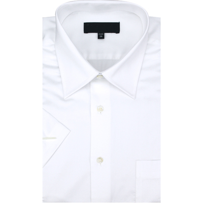 专柜220支超高支纱白色全棉短袖衬衫 高织纱男士商务精品半袖衬衣