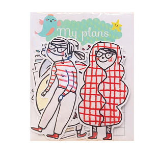 洛洛家国外女孩手账贴纸工具套装一本少女心搞怪热爱生活卡通手帐