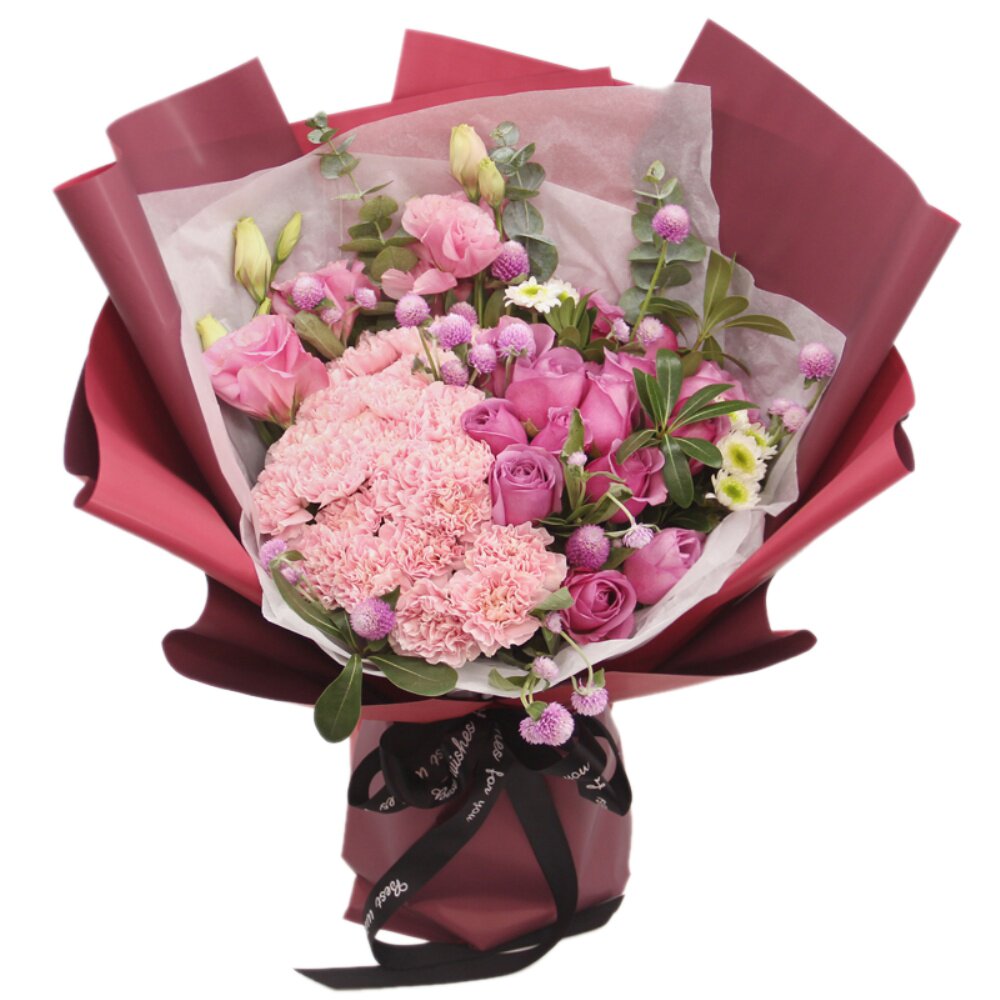 同城鲜花速递韩式小清新花束送闺蜜男女朋友 生日粉玫瑰 北京订花